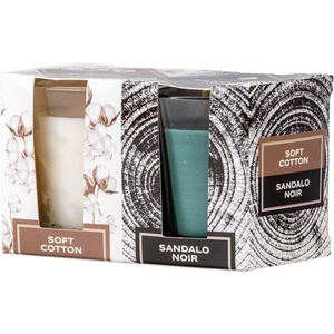 Z - TRADE s. r. o Z - TRADE s. r. o. Ароматна свещ Emocio в стъкло Soft Cotton & Sandalo Noir 2 бр. в кутия 52x65 мм