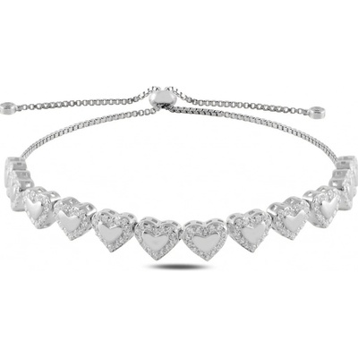 Lunica Stříbrný náramek srdíčka 0058 0457