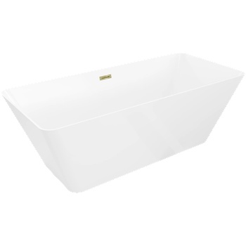 Mexen Velo Slim свободно стояща вана 170 x 75 см, бяла, златен преливник - 52811707500-50 (52811707500-50)