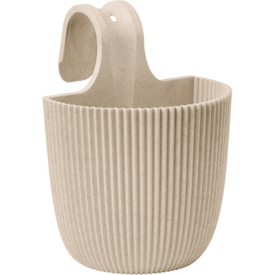 Capi Kvetináč na balkónové zábradlie Groove 21 x 28 cm - beige