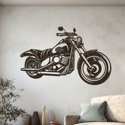 dřevo života Dřevěný obraz motorky Chopper Rozměry (cm): 60x38, Zvolte barvu dekoru: Wenge