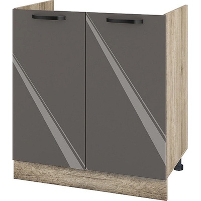 ИРИМ Долен кухненски шкаф за бордова мивка Сити АРФ-Антрацит гланц-05-30 80 см