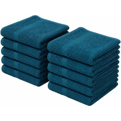 Top textil 10 ks sada dětských ručníků 30 x 30 cm petrolejová