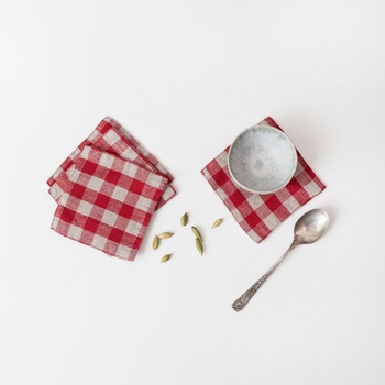 Linen Tales Червени текстилни подложки в комплект от 4 бр. Red Gingham - Linen Tales (LT-CS-10x10-RNCH)