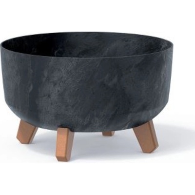 Prosperplast Kvetináč GRACIA LOW BETON EFFECT 28,5 cm antracitový