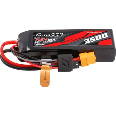 Gens ace tattu Батерия 2 клетки Gens ace G-Tech 3500mAh 2S1P 7.4V 60C Lipo Battery with XT60 plug GEA352S60X6GT (GEA352S60X6GT)