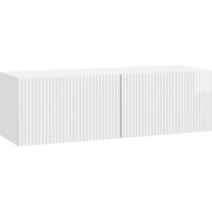 vidaXL Стенно монтиран ТВ шкаф 98 x 31 x 30 см Бял гланц (898559)