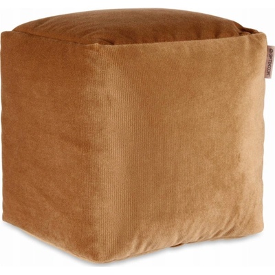 Giftdecor Sametový taburet, 30 x 30 cm, oranžový