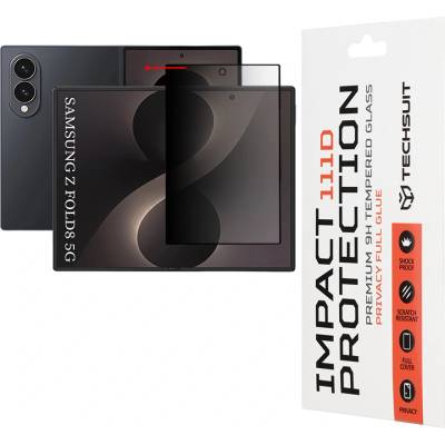 Techsuit Стъклен протектор за поверителност за Samsung Galaxy Z Fold8 - 111D Privacy Full Glue - Techsuit - Черен