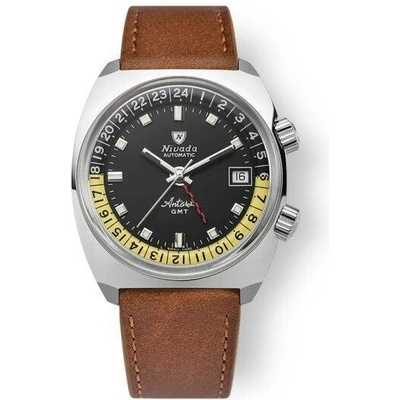 Nivada Grenchen Antarctic Black Brown Leather