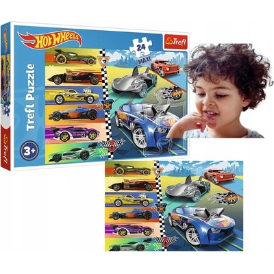 TREFL Autíčka Hot Wheels MAXI 24 dílků