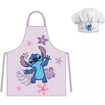 Zorluteks Tekstil Dětská zástěra LILO&STITCH set s čepicí fialový