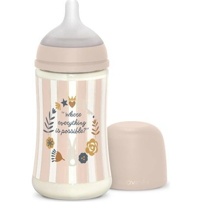 Suavinex dojčenská fľaša Wonderland fyziologický prietok růžová 270ml