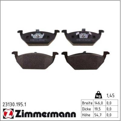 Sada brzdových destiček, kotoučová brzda ZIMMERMANN 23130.195.1
