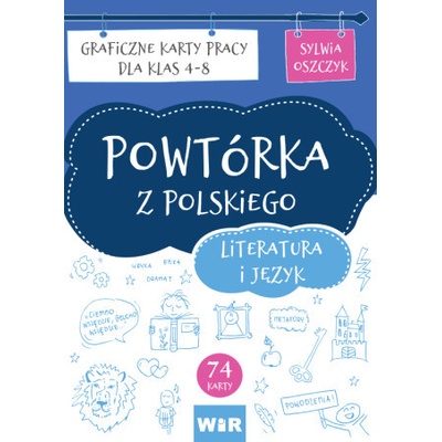 Powtórka z polskiego literatura i język graficzne karty pracy dla klas 4-8