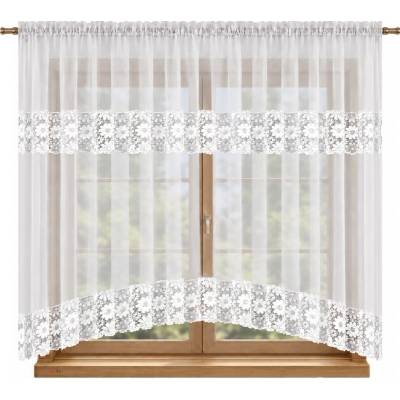 BytoTex Záclona LG 443 s bílou krajkou 400x160 cm