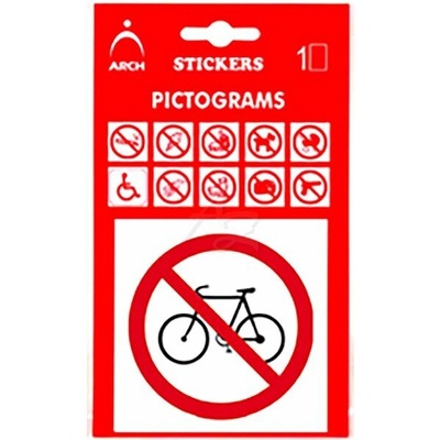 informační piktogram, samolepka, "Zákaz vstupu s kolem", 100x170mm