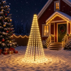 vidaXL LED Коледна Елха 235 см 500 LED светодиода Топло бяло Желязо (42053554)