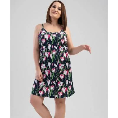 Макси нощница в тъмносиньо с цветя