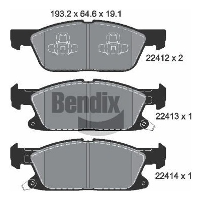Sada brzdových destiček, kotoučová brzda BENDIX BPD1411