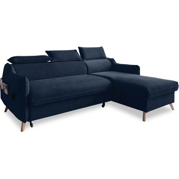 Miuform Тъмносин кадифен ъглов диван (десен ъгъл) Sweet Harmony - Miuform (815MO242)