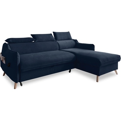 Miuform Тъмносин кадифен ъглов диван (десен ъгъл) Sweet Harmony - Miuform (815MO242)