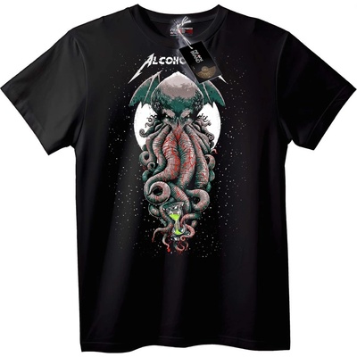 NOONEBRAND METALLICA Alcohollica Тениска Алкохолен Cthulhu - XS, Black