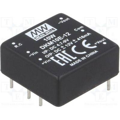 MEAN WELL DKM10E-12 Měnič: DC/DC; 10W; Uvst: 4,7÷8VDC; Uvýst: 12VDC; Uvýst2: -12VDC; DIP
