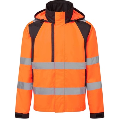 Portwest wx2 eco hi-vis cd860 / Светлоотразително еко яке за дъжд - hv оранжево/черно xl (cd860obrxl)