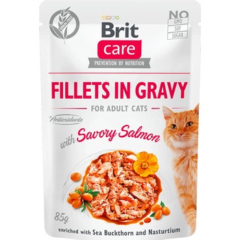Brit Care Cat Fillets in Gravy with Savory Salmon 24 x 85 g