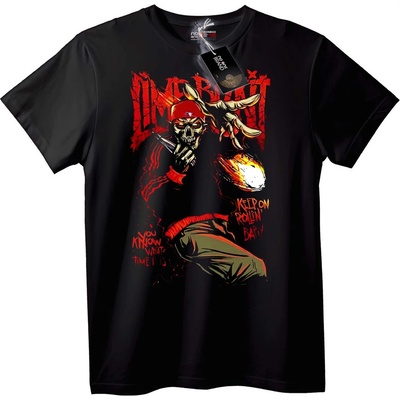 NOONEBRAND Градска тениска Skull Rollin' - 2XL, Black