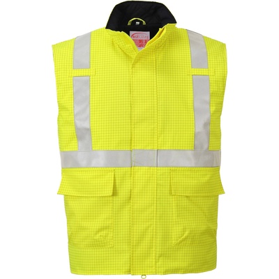 Portwest hi-vis bizflame s776 / Огнеупорна светлоотразителна жилетка, антистатична - hv жълта xxxl (s776yerxxxl)