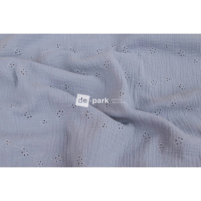 de-park Madeira - vyšívaná gázovina - mušelín - Větvička - modrá