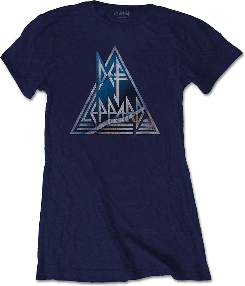 Def Leppard Triangle Logo Navy Blue L Дамски Риза (DEFLTS05LN03)