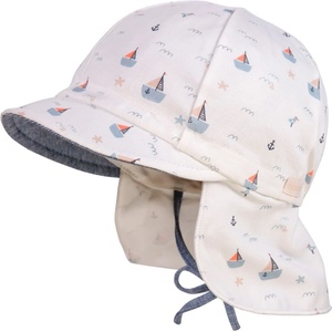 maximo Шапка с козирка maximo Baby's Peak Cap with Tie and Printed Neck Protector Cap - Boote - размер 47 cm (904-6333-0313)
