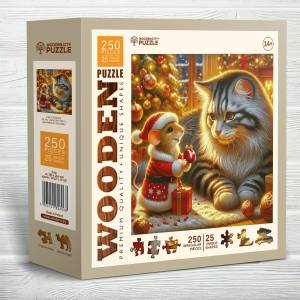 Wooden City - Puzzle Cat & Mouse - 250 piese