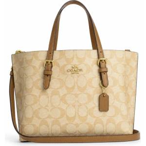 Coach Дамска чанта Coach Mollie Tote 25 In Signature Canvas, Пясъчно кафяво (CV965-BROWNNN)