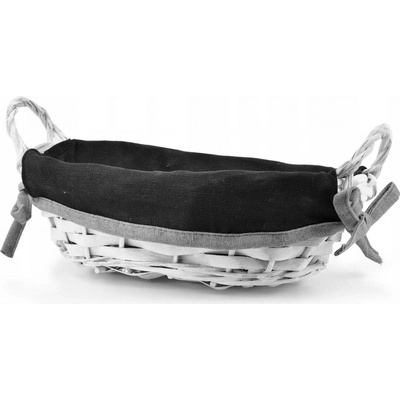 Affek Design HIWD4905 Prútený košík na chlieb pečivo biely 25 x 16 x 8 cm