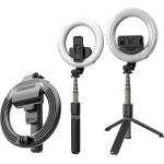 Techsuit Селфи стик със статив и дистанционно управление, 90 см - (l07) - черен