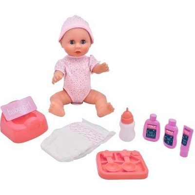 Dolls World Miminko Olivia 38 cm pije a čůrá se zavíracími očima