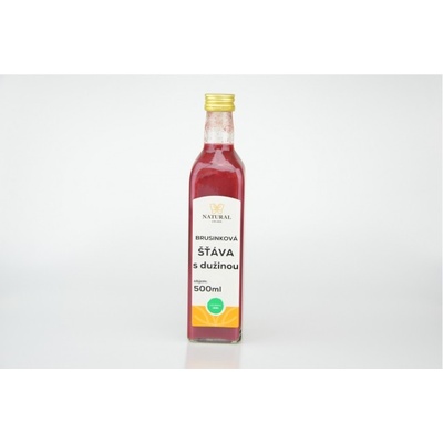 Natural Šťava s dužinou 90% Brusnicová šťava 0,5 l