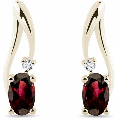 Klenota zlaté granátové s diamanty k0141063