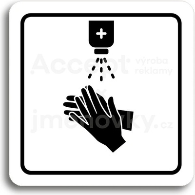 ACCEPT Piktogram dezinfekce VI - bílá tabulka - černý tisk