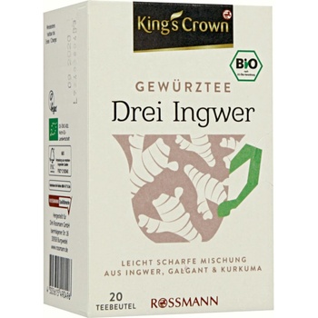 King's Crown BIO zelený čaj Grüner 3 zázvory 20 ks 40 g