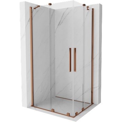 Mexen Velar Duo плъзгаща душ кабина 100 x 90 см, прозрачна, розово злато - 871-100-090-02-60 (871-100-090-02-60)