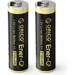ORICO 2 броя презареждаеми литиеви батерии AA с USB-C порт - Orico Ener-G EG5C Lithium Battery 2100mWh AA with Charging Cable and Storage Case (ORICO-EG5C-UN-A2C-2PK-EP)