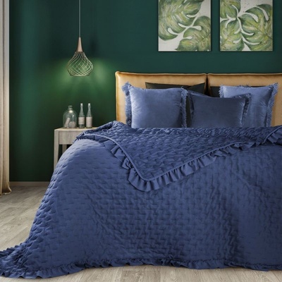 DomTextilu přehoz na postel v modrej farbe 16554-124236 170 x 210 cm