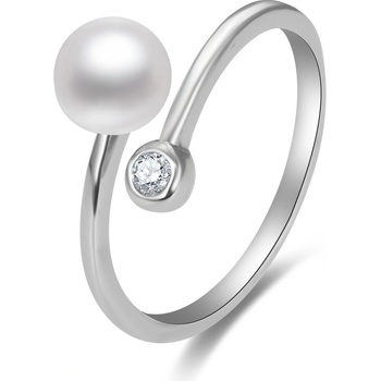 Agato stříbrný prsten s perlou a zirkonem AGG469P
