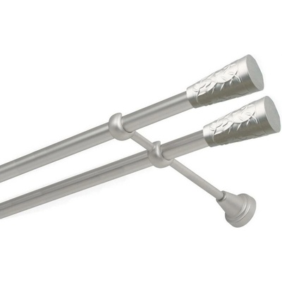 OK-GarnýžeCZ Garnýž kovová dvouřadá 19mm Sevilla double satina 110 cm do stěny / na tunýlek - bez kroužků
