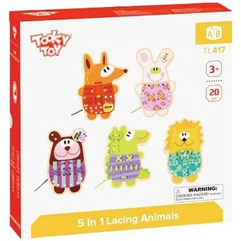 Image 1 of Tooky Toy - Дървена игра за шиене, Весели животни